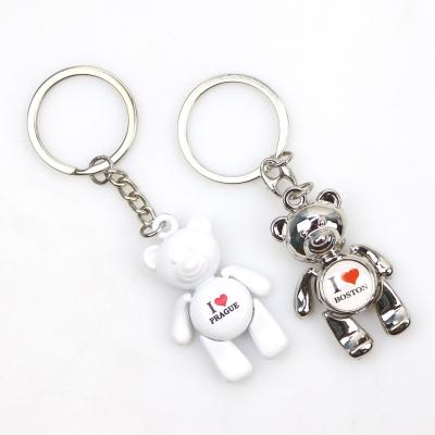 China Manufacturer Supply Wholesale Customization Zinc Alloy Cute Metal Boston Bear Epoxy Key Chain Souvenirs for sale