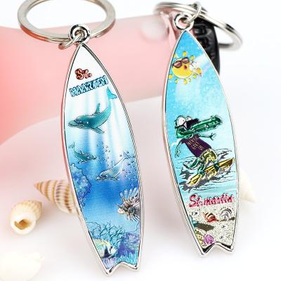 China Wholesale Home Decoration Custom Design Key St Maarten Beach Souvenirs Surfboard Metal Bottle Opener Chain for sale