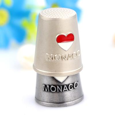 China Souvenir Home Custom Metal Finger Decorative Monaco Tourist Logo Decoration Thimble for sale