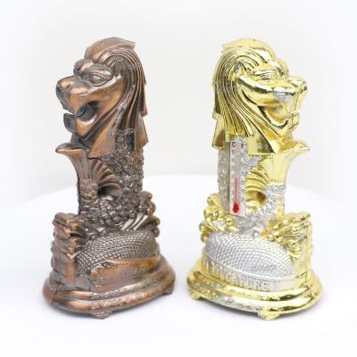 China Wholesale Custom Europe Singapore Merlion Travel Souvenir Metal Tin Statue Figurine for sale