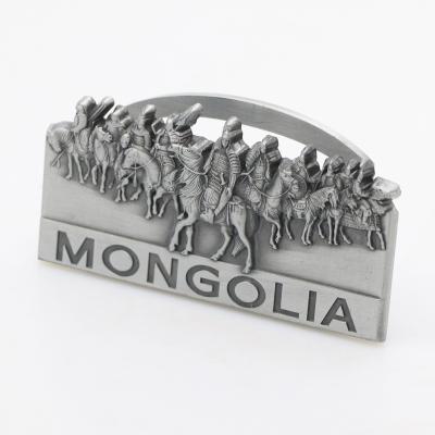 China Vintage Custom Design Luxury Mongolia Souvenir Tourism Table Metal Business Name Card Holder for sale