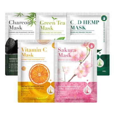 China Custom Korean Skin Care Face Maskss Skin Care Private Label Vegan Fruit Sheet Mask Moisturizer Brightening Whitening Vitamin C Serum Face Mask for sale