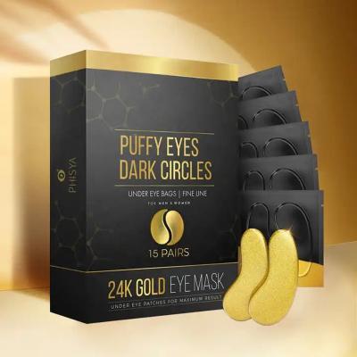 China Custom Anti-Wrinkle Eye Care Product 24k Gold Under Eye Patches Private Label 3d Correction Occhi 24k Gold Eye Mask With Packaging for sale