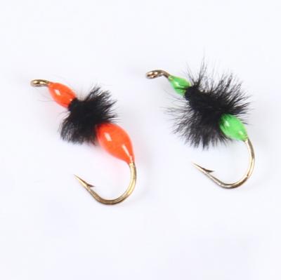 China OEM Factory Handmade Ostrich Feather Bait Fly Fishing Artificial Lure 14# 16# 18# for sale