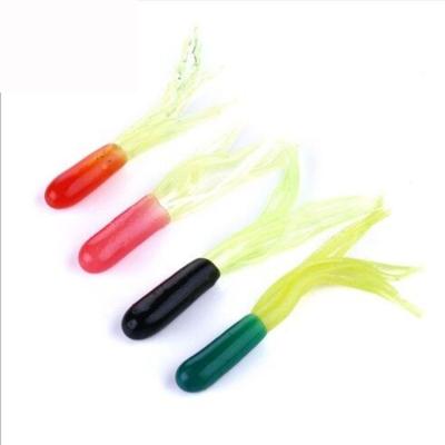 China Artificial PVC 45mm Cavity Squid Plastic Bionic Tube Skirt Soft Bait Swim Bait Fishing Lure for sale