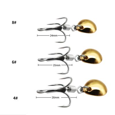 China High Carbon Steel Texas Rig Hook Spinner High Carbon Steel Treble Bait for sale