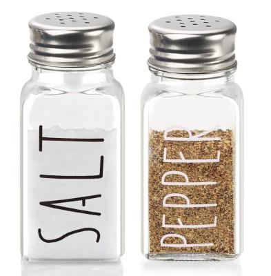 China Sustainable Farmhouse Salt And Pepper Shakers Set, Kitchen Decor,Clear Glass Salt And Pepper Shakers Set, Cute Salt Shaker, Gift For Women, for sale