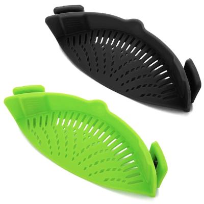 China Sustainable 2 Pcs Clip on Strainer, Pot Strainer for Pasta Meat Vegetables Fruit, Silicone Strainer - Fit All Pots Bowls for sale