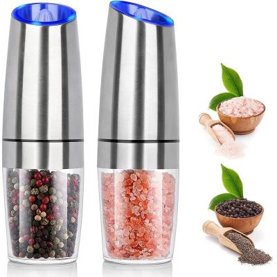 China Sustainable Salt and Pepper Grinder Electric Gravity Grinder, Refillable Automatic One-Hand Operated Pepper and Salt Mill Set with for sale