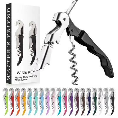 China Disposable Heavy Duty Chrome Waiter Corkscrew Wine Opener with Foil Cutter Professional 2Pack Wine Key for Bartenders and Waiter for sale