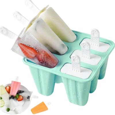 China Sustainable Popsicle Mould Popsicle Molds 6 Pieces Silicone Ice Pop Molds  Popsicle Mold Reusable Easy Release Ice Pop Make (Green) for sale