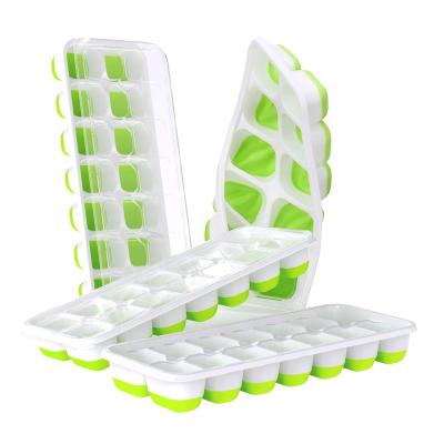 China Sustainable 14-Ice Cube Trays with Spill-Resistant Removable Lid, 4 Pack, Easy-Release Silicone & Flexible,  Stackable Ice Trays with Covers for sale