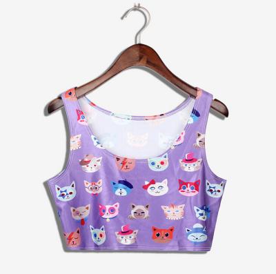 China Anti-pilling 2015 Women Culture Tops Wholesale Sublimation Cartoon Print Custom Design N7-39 for sale