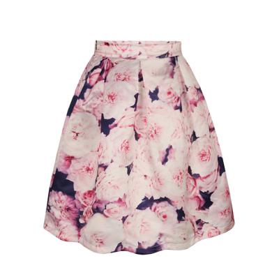 China Wholesale lady skirt tutu maternity skirt custom design flowers print N19-2 for sale