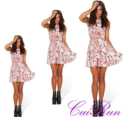 China 2015 Women's Fashion Dress Sublimation Blood Print Anti-Static Dress N4-6 for sale