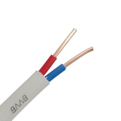 China Construction CCC Certified BVVB PVC Insulated 2 Core 0.75mm-10mm Solid Electrical Housing Flat Wire 300/500V for sale