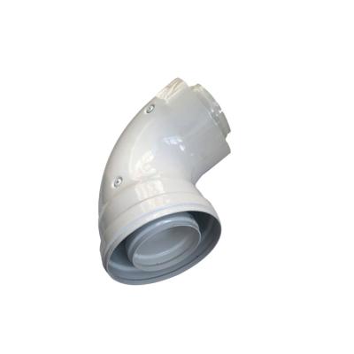 China Central Heating 90 Mm Aluminum Coaxial Elbow 60 100 Degree For Gas Boiler Line for sale