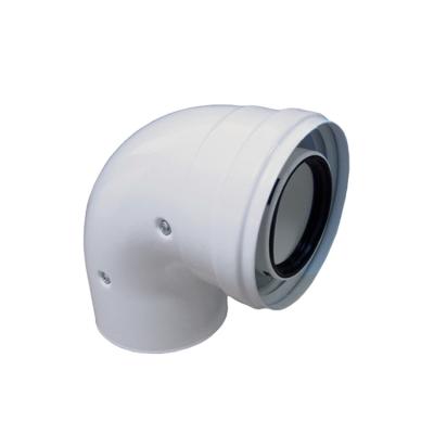 China Industrial 90 Degree Aluminum Coaxial Flue Pipe / Chimney / Flue Elbow For Wall Hung Gas Boiler for sale