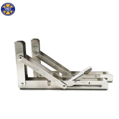 China Durable Furniture Hardware Stainless Steel Folding Bracket Wall Install Triangular Wall Shelf Bracket for sale