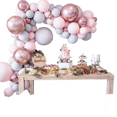 China 170pcs Macaron Latex Rose Gray Wedding Balloons Disposable Eco-Friendly Garland Arch Kit for sale