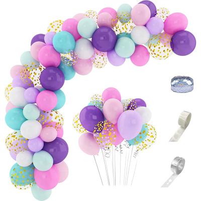 China Amazon New Style Birthday Party Decoration Disposable Background Wall Multicolor Amazon Balloon Stripe Chain Set for sale