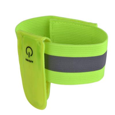 China Elastic Hot Selling Safety Adults And Children Walking Recycling Outdoor Reflective Running Armbands for sale