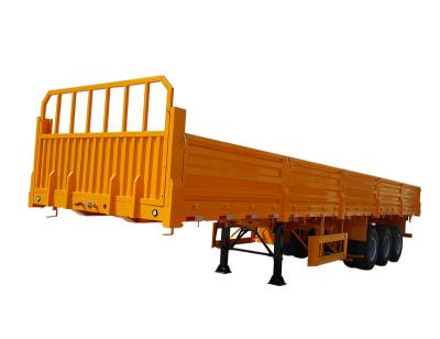 Китай Truck Trailer 3 Axle 50ton 40Ft Flat Bed Side Wall Trailer Flatbed CargoTrailer Truck продается