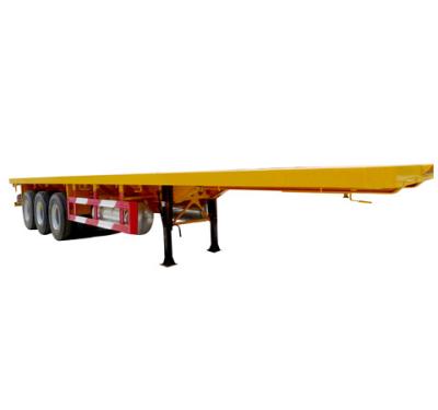 China Tri Truck Trailer Axle Air Bag Suspension 12.5M Flatbed Container Semi Trailer For Sale for sale