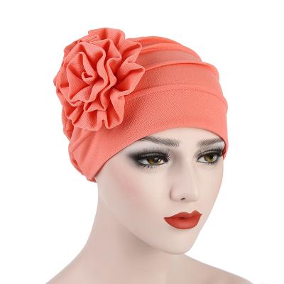 China Sale Fashion Women Fashion Women Sleep Wrap Floral Warm Headband Floral Knot Twist Headwear Knit Chemo Turban for sale