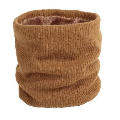 China Ski Walking winter double layer plush neck tube scarf outdoor running custom knit tube bandada solid color face neck warmer cuff for sale