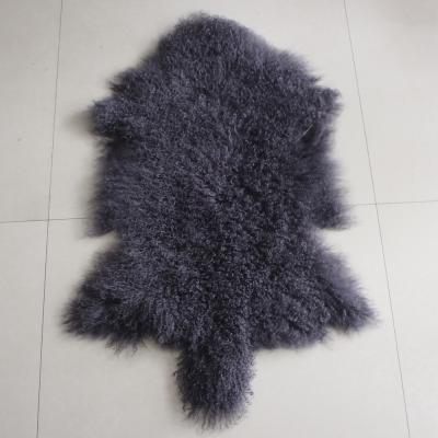 China Handmade Long Curly CFR50 Long Pile Wool Mongolian Lamb Fur Rug Rug Blanket For Kitchen Floor Home Hotel for sale