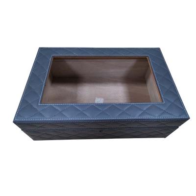 China China New Arrival Design Eco-Friendly Luxury Leather Cover Storage Wooden Gift Box for sale