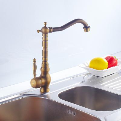 China Modern High Quality Sanitary Ware Hot And Cold Single Handle Deck Mounted Sink Water Mixer Tap Kitchen Faucet for sale