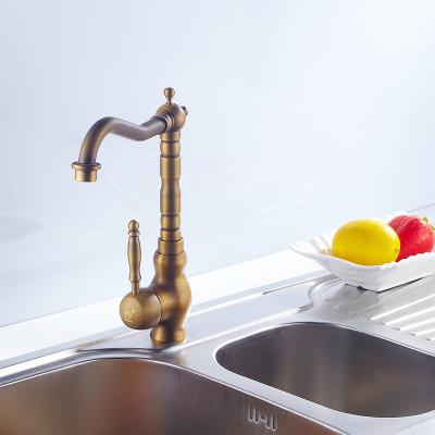 China Thermostatic Faucets Hot AND Cold Single Handle Basin Faucet Rotate Basin Faucets Bathroom Antique Brass Faucet for sale