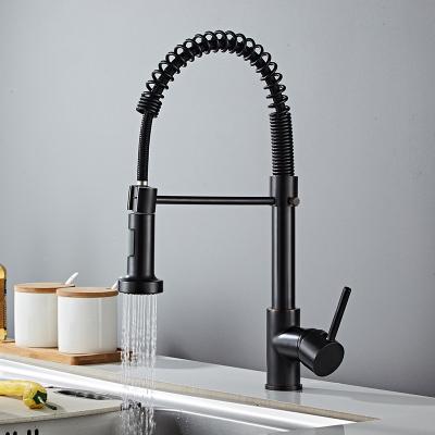 China Thermostatic Faucets Commercial Kitchen Faucets Black Pull Out Kitchen Sink Faucets With Pull Down Sprayer for sale