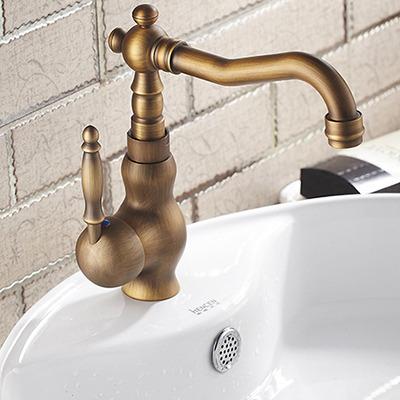 China Modern Luxury Black Bronze Brass Brass Basin Faucet Antique Cold Water Mixer Tap Hot Deck Mount Faucets for sale