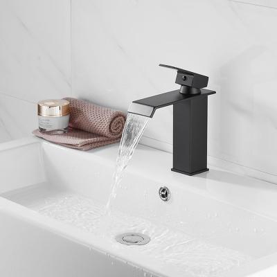 China Factory Wholesale Modern Deck Mounted Waterfall Sink Basin Faucet Stainless Steel Water Tap For Bathroom for sale