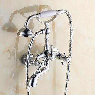 China With Single Sliding Bar Design Bathroom Main Shelf And Luxury Antique High Quality Shower Faucet Set for sale