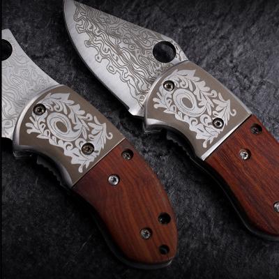 China Mini Pocket Knife Outdoor EDC Multi-Function Tool Multi-Function Pocket Knife Damascus Pattern Tools Gift Tool Folding Knife Outdoor Hunting Knife for sale