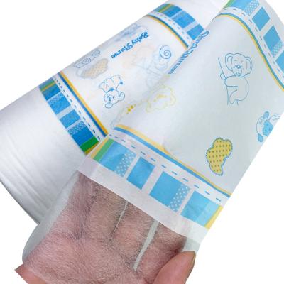 China Printed clothlike baby diapers PE film laminated with non woven fabric film for diaper backsheet for sale