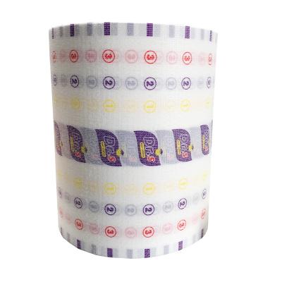 China Jiayue 50gsm OEM ODM Baby Diaper Printed Premium Mesh Knitted Frontal Band for sale