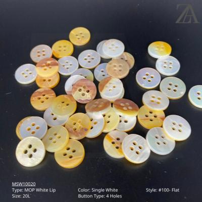 China #100 - Flat High Grade Supplier Natural Texture Flat Round 2 Holes 20l Blouse Shell Buttons for sale