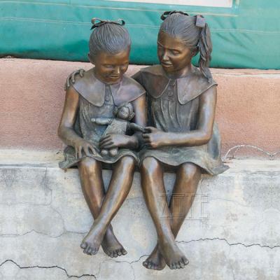 China Europe New Products Life Size Casting Bronze Girl Sculpture Children Statues for sale