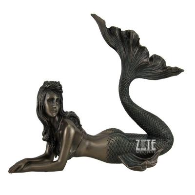 China Europe Classic Design Garden Mermaid Life Size Bronze Statue for sale