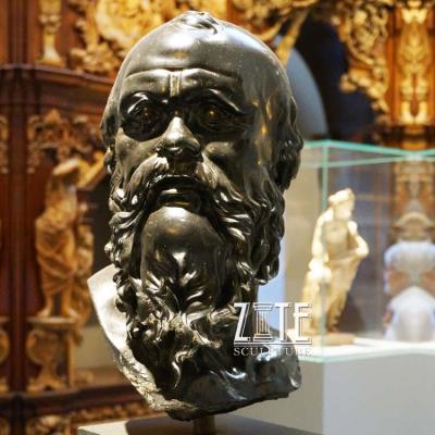 China Europe Interior Decoration Socrates Bust Cast Brass Bronze Statue for sale