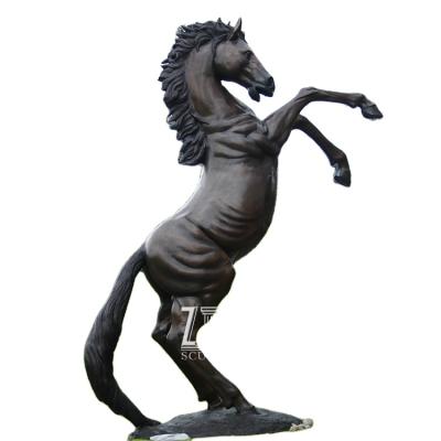 China Outdoor Europe Garden Life Size Giant Copper Metal Bronze Jumping Horse Statues Sculpture for sale