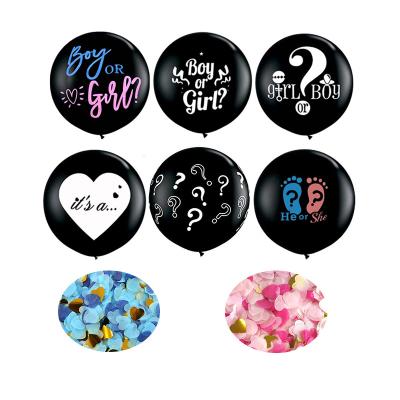 China 36 inch black balloon festival decoration customize logo confetti gender reveal balloons china manufacturer balloons for sale