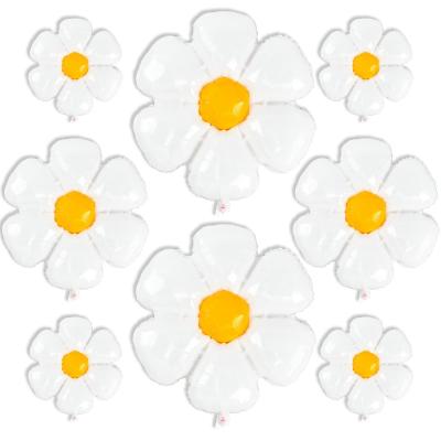 China Top Grade 8 Pcs Latex Foil Flower Balloon Different Sizes Pack Balloons For Daisy Balloon Garland As Party Baby Shower Decorations for sale