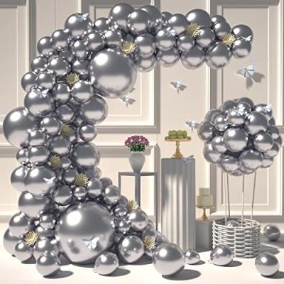 China Premium Latex Gold Silver Balloons Garland Metallic Latex Balloons Party Decorations for Birthday Graduation Wedding Baby Shower for sale