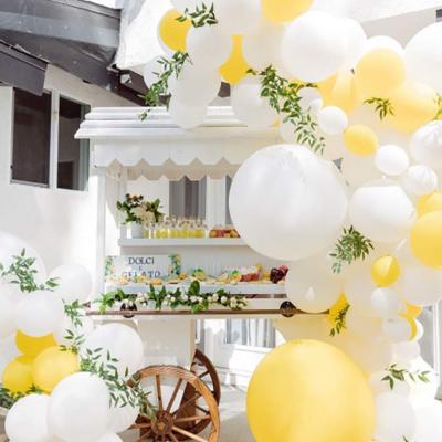 China Party Props Tops Garland Arch Balloon Grade Yellow and White Kit for 1st Birthday Sunshine Lemon Daisy Baby Shower Theme for sale